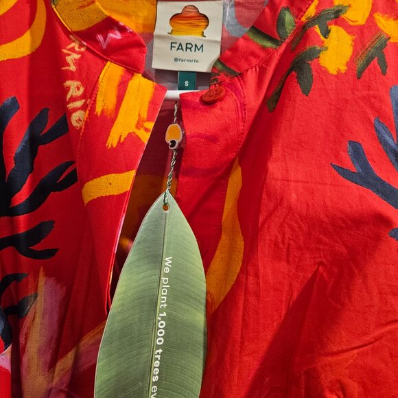 NWT Farm Rio Red Mixed Fruits Ocean Mini Dress - Picture 6 of 7